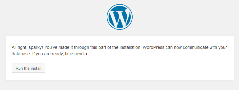 Instalación de WordPress. Configuración exitosa.