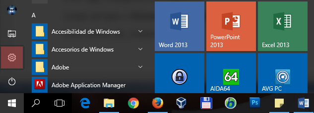 App Configuración en Windows 10