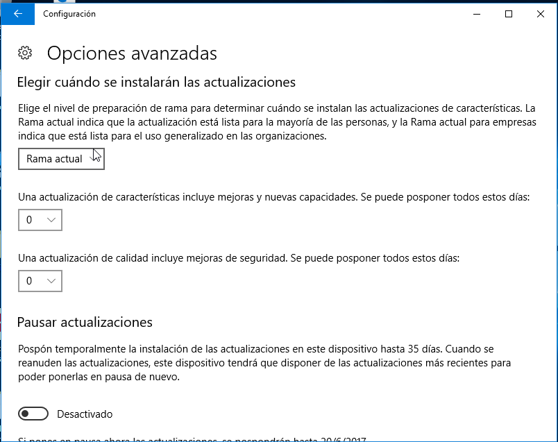 Mejoras en Windows Update - Windows 10