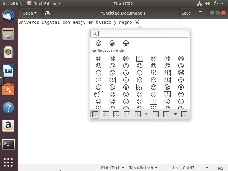 Paquete básico de emoji en Ubuntu 18.04